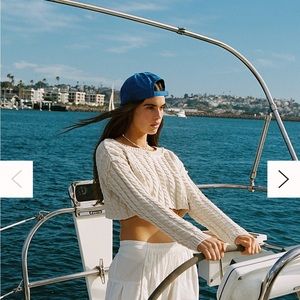 Free people cropped cableknit sweater